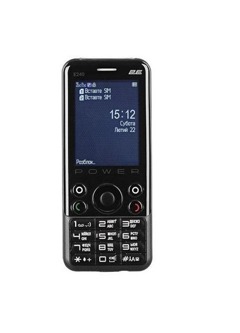 Кнопковий телефон E240 POWER чорний 2E (293345817)
