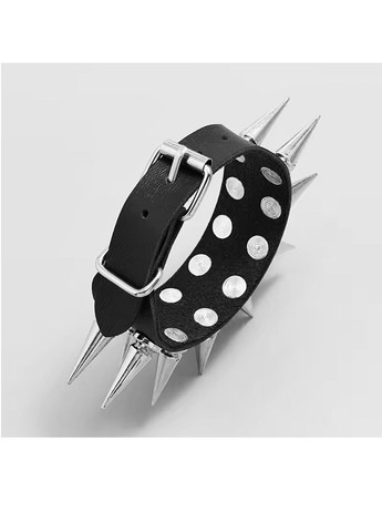 Браслет широкий на руку з екошкіри "Шипи великі 2 ряди" з металевою пряжкою No Brand Браслет (303928622)