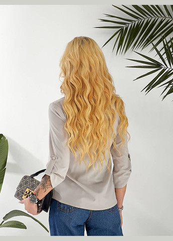 Сіра стильна блуза з гудзиками No Brand