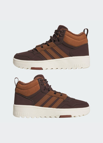 Коричневі всесезонні черевики hoops 4.0 mid kids adidas