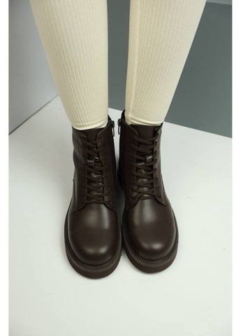 581Черевики Демісезонні коричневі шкіряні на підборі Vanessa (372384880)