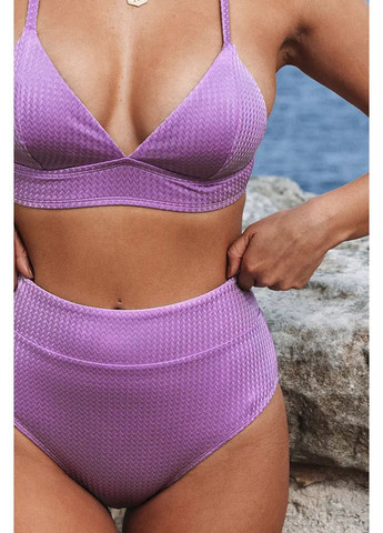 Бузковий красивий роздільний купальник amiya purple з v-подібним вирізом та високою талією роздільний CUPSHE