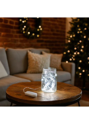 Гірлянда Роса нитка 30 LED довжина 3 м на батарейках, білий GarlandoPro (328441106)