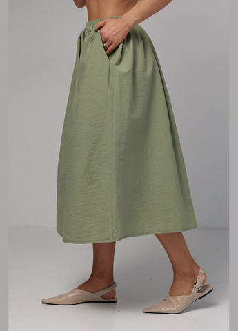 Оливковая (хаки) повседневный юбка Lurex