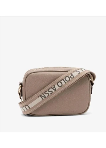 Женская сумка кросс-боди бежевая (тауп) сапьяновая экокожа U.S. Polo Assn. (388580175)