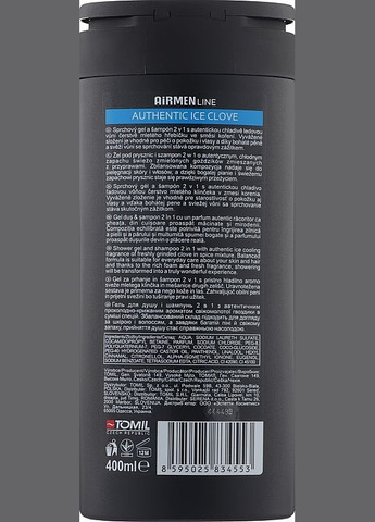 Гель для душа и шампунь 2в1 "Ледяная гвоздика" Airmen Ice Clove Shower & Hair 400ml (2-956594) Authentic Toya Aroma (369797693)