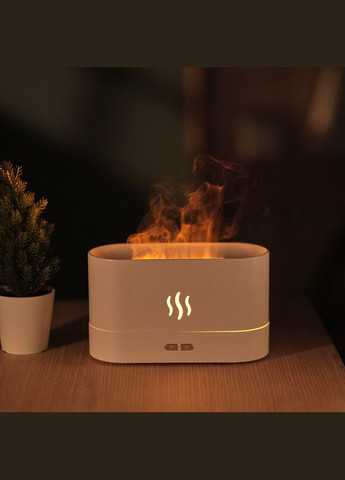 Увлажнитель воздуха, портативный аромадифузор с имитацией огня DQ-701 180 мл, White Kinscoter (322415367)