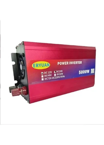 Потужний перетворювач напруги 5000W з 12 В до 220 В з підтримкою сонячної панелі з USB портами та захистом від перевантаж Eryuan (400129145)