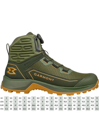Оливковые осенние ботинки trace mid boa gtx yellow/green Garmont