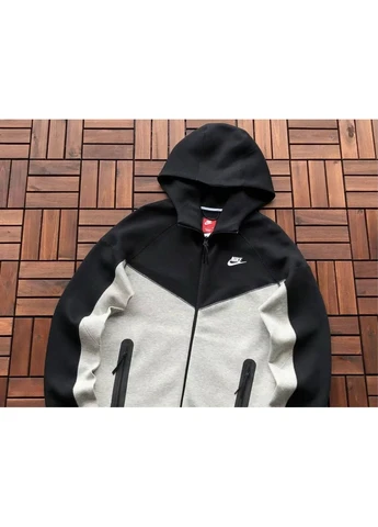 Толстовка черно-серая Nike Tech Fleece 2024 No Brand (391567933)