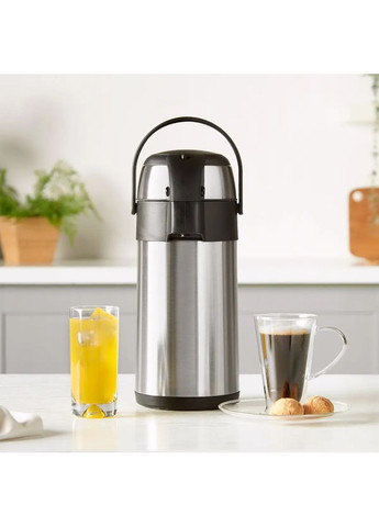 Термос помповый из нержавеющей стали до 10 часов 3л 1607 Silver A-Plus (371899308)