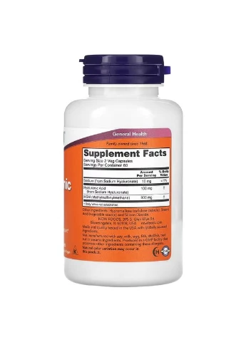 NOW Hyaluronic Acid 50 mg 120 вегетаріанських капсул Now Foods (387021227)