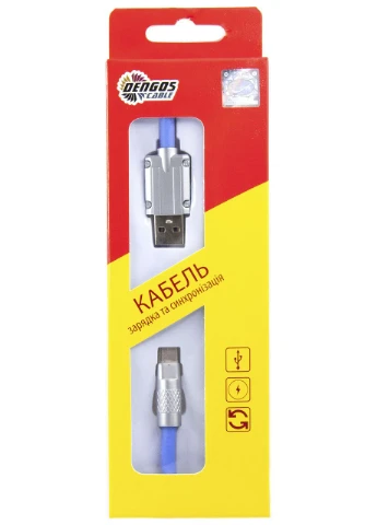 Кабель USB - USB Type-C (M/M) 1 м Синий (PLS-TC-NS-СИНИЙ) DENGOS (394763696)
