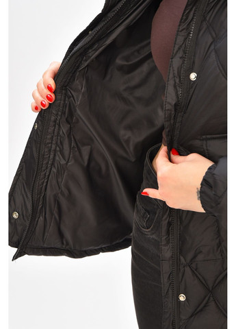 Чорна демісезонна куртка жіноча демісезонна чорного кольору Let's Shop