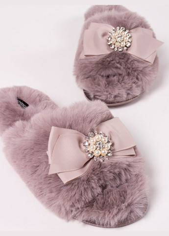 Розовые тапочки anya pink Pretty You London с жемчугом, со стразами, с бантом