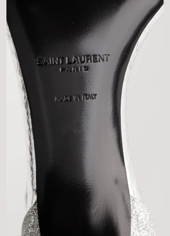 Стильні срібні босоніжки Saint Laurent Yves Saint Laurent Charlotte Glitter D'Orsay 589724 EXVG0 8105 (342394302)