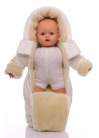 Чоловічок на хутрі без логотипу молочний 74 см (51186) BABYKROHA (315340799)