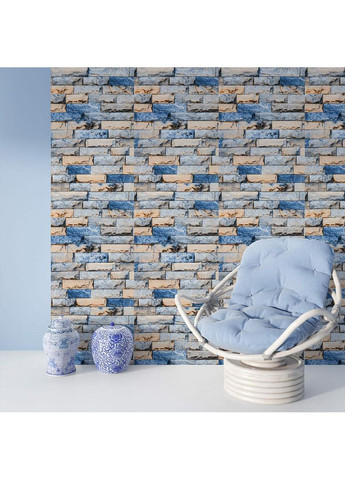 Самоклеящиеся обои 2800х500х2мм Сине-желтый катиринославский кирпич (D) love-shopping Sticker Wall (354658468)