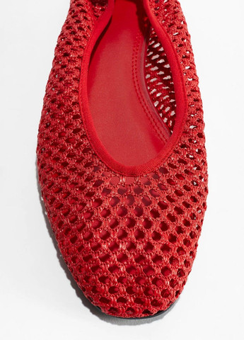 Жіночі балетки H&M | червоні однотонні текстиль (329033195)