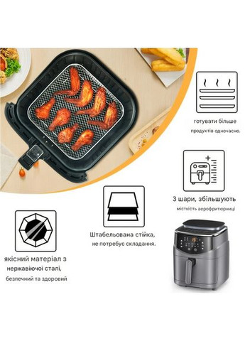 Решітка кругла з нержавіючої сталі для аерогрилю мультипечі духовки 1 шт SAN-9312 No Brand (335392126)