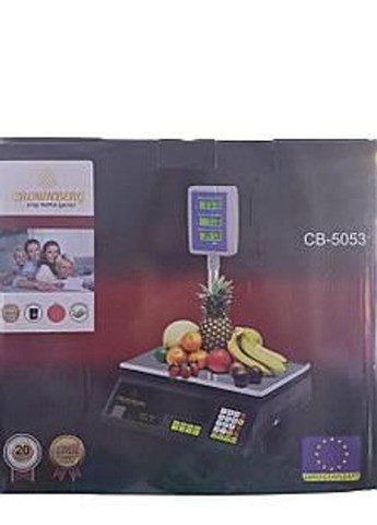 Торговые электронные весы СB-5053 весы для торговли 50 кг 6V 25 x 35 см Черный/Серый Crownberg (355873275)