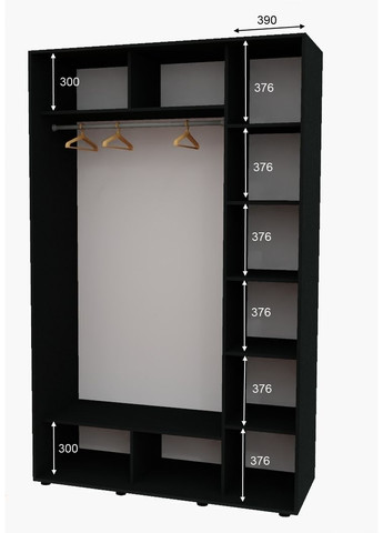 Шафа-купе дводверна 160*60*220 см Антрацит 2 двері Дзеркало Алекса (356771272)