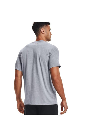 Комбинированная мужская спортивная футболка, серого цвета с принтом, размер l Under Armour slim fit