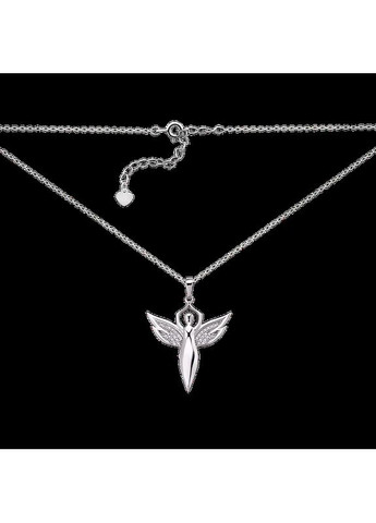 Кольє срібне Фея з крилами на тонкому ланцюжку з блискучими білими фіанітами Каштан (342335541)
