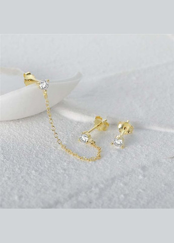 Серебряные серьги в позолоте No Brand (331166403)