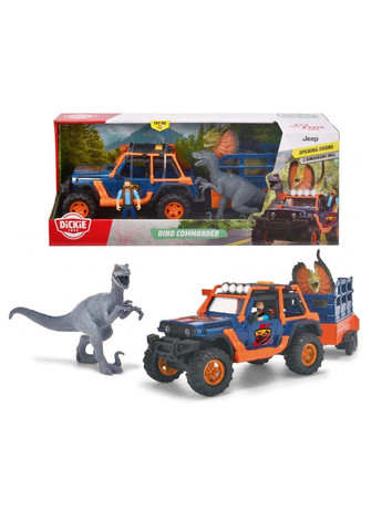 Игрушечный внедорожник Jeepster Commander и 2 фигурки динозавров Dickie toys (278082678)