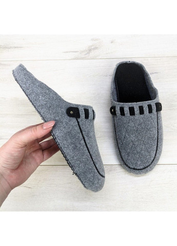Серые тапочки мужские комнатные klerotex фетровые для ламината No Brand