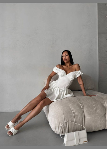 Комбінезон No Brand комбінезон-шорти однотонний білий повсякденний, кежуал трикотаж