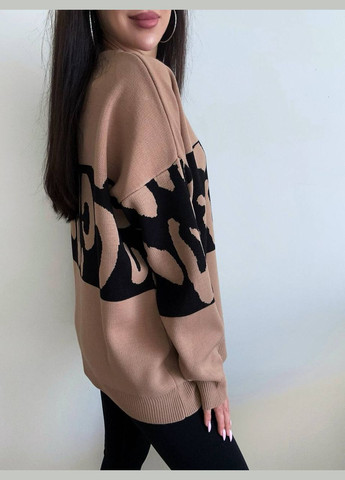 Бежевий демісезонний стильний оверсайз светр Vakko