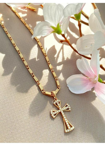 Позолоченная Цепочка 50см + Крестик. Позолота No Brand (360543633)
