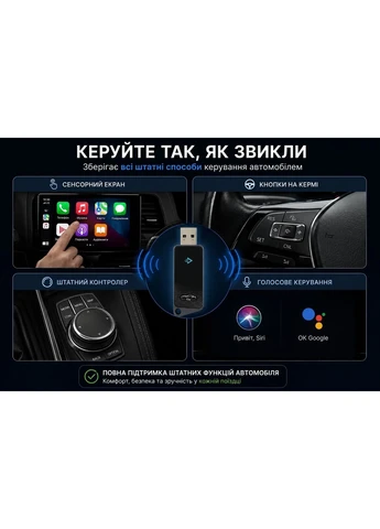 Беспроводной адаптер CarPlay K82| Подключение Android Auto и iOS No Brand (378715023)