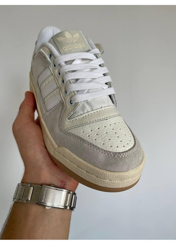 Бежевые демисезонные кроссовки мужские adidas forum 84 low adv shoes beige адидас форум 84 No Brand