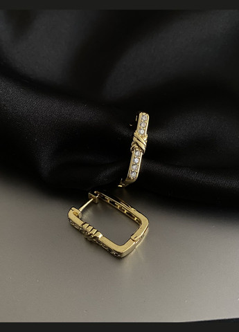 Сережки з камінчиками золотого кольору 31901 No Brand (335064114)
