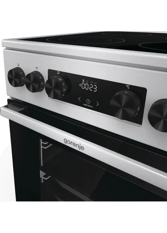 Электрическая плита gecs5c70xa электрическая стеклокерамическая, 70л, 50x60см, дисплей, программатор, нерж Gorenje