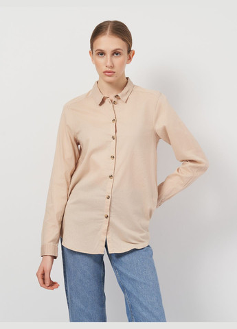 Светло-бежевая повседневный рубашка однотонная H&M