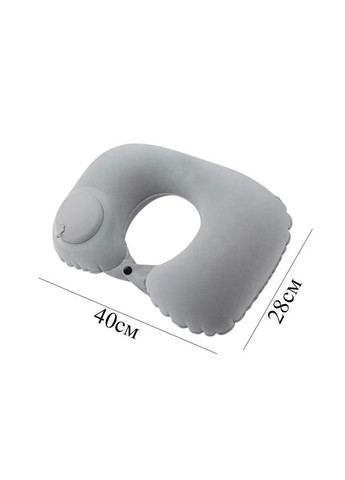 Подушка-підлогівник дорожня з вбудованим надувним клапаном сіра (IY0047) No Brand (339067173)