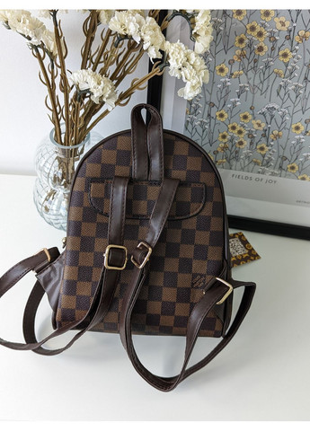 Рюкзак в клетку с коричневыми ручками мини рюкзак женский No Brand (369935131)