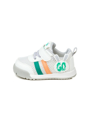 Белые всесезон кроссовки Fashion C3100 біло-зелені (15-19)