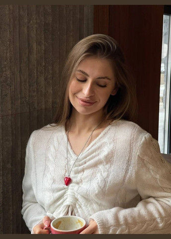 Колье "Long Red Heart" Le'Perle (329756145)