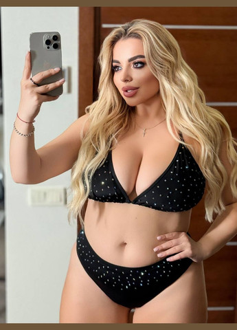 Черный демисезонный купальник раздельный Україна Your style