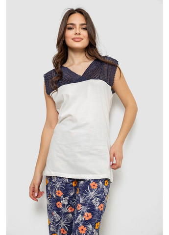 Молочна всесезон піжама жіноча з принтом Sport Line