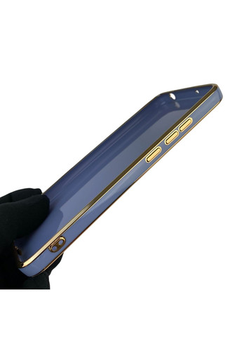 Чохол для Redmi 9A глянцевий із захистом камери із золотою окантовкою на сяомі редмі 9а синій gs1 Xiaomi (366230489)