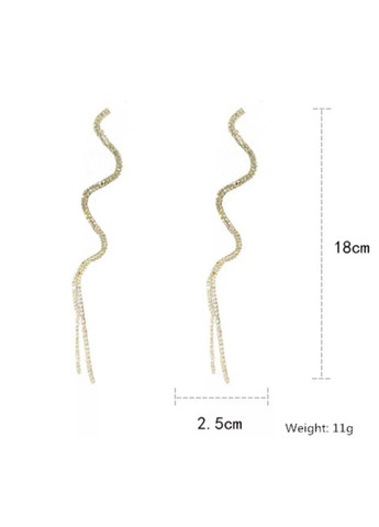 Сережки женские бижутерия длинные в стразах jeweston серебристого цвета No Brand (361080991)