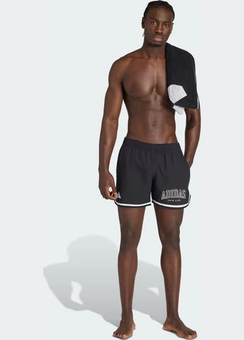 Мужские черные спортивные шорты для плавания logo adidas