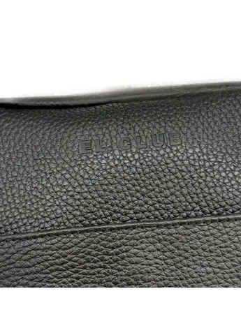 Мужская сумка из натуральной кожи на молнии, черная El.Club 813510 (370286716)