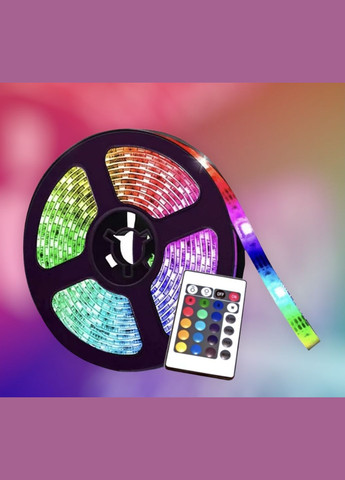 Светодиодная влагозащищенная лента LED 3528 RGB 12v с контроллером, Пульт, блок питания, 5м No Brand (315825100)